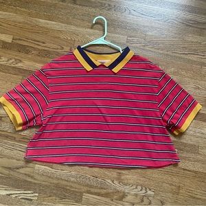 Urban Outfitters red polo crop top